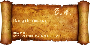 Banyik Amina névjegykártya